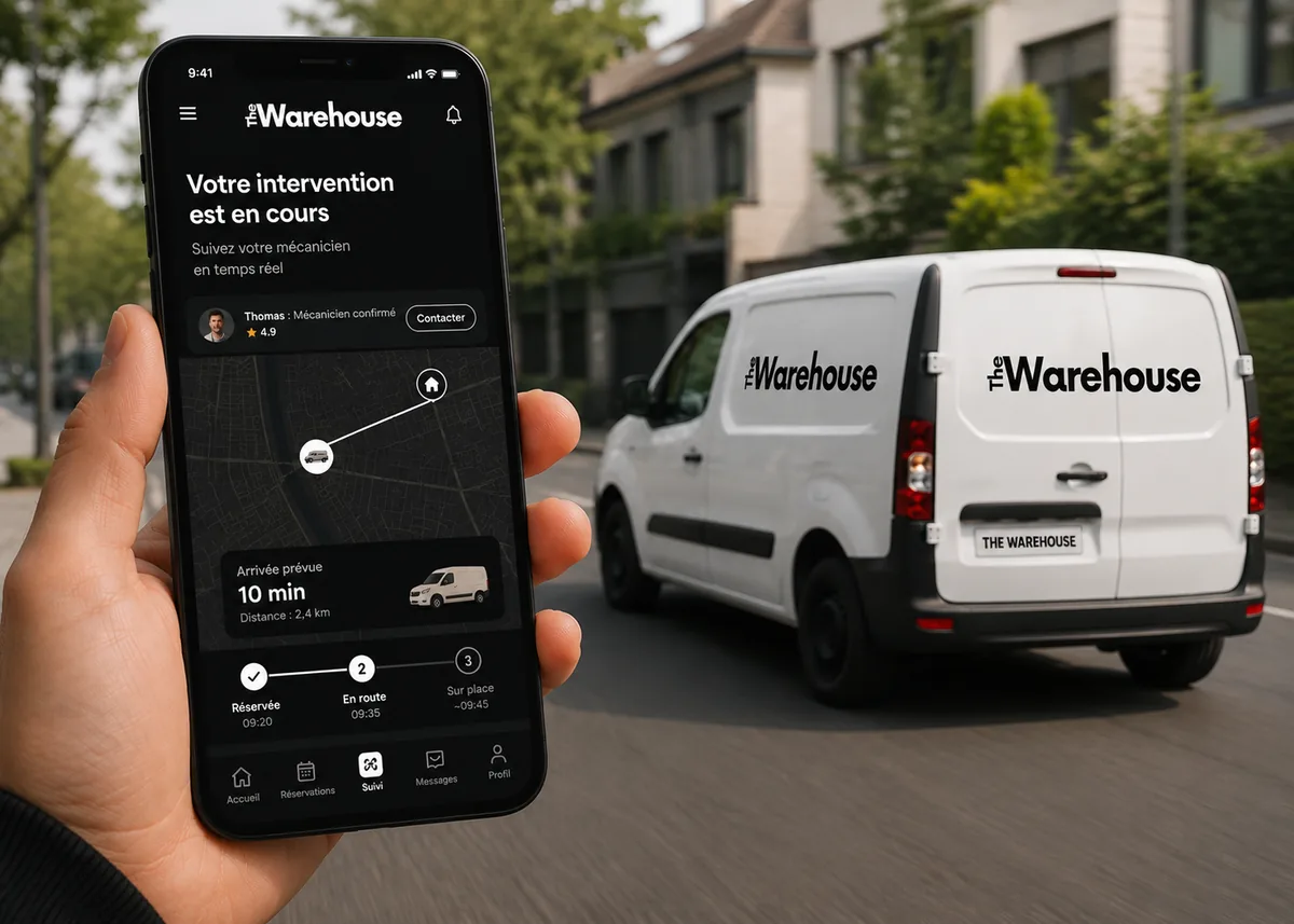 App Warehouse Care - tracking mécanicien en direct